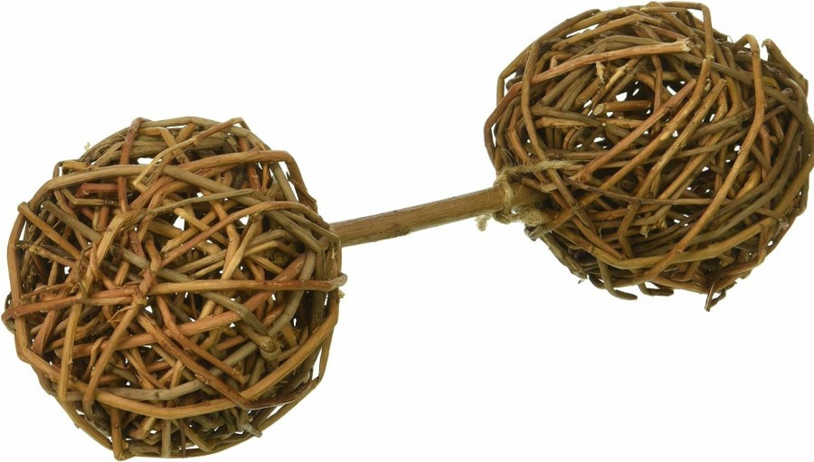 Small Animal Ware Manufacturing | Ware Manufacturing (3 Pack) Natural Woven Willow Small Pet Barbell Chew Toys, Large