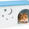 Small Animal Wontee | Wooden Hamster Hideout House Small Pets Sleeping Hut For Syrian Hamster Rat Mouse Baby Guinea Pig (Green)