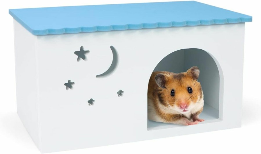 Small Animal Wontee | Wooden Hamster Hideout House Small Pets Sleeping Hut For Syrian Hamster Rat Mouse Baby Guinea Pig (Green)