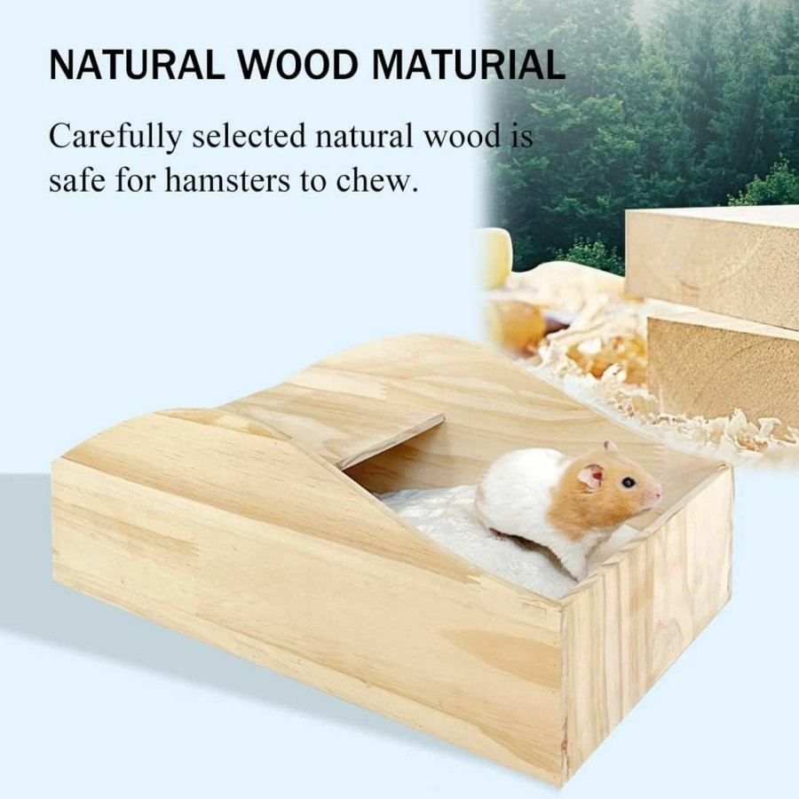 Small Animal Hamiledyi | Hamiledyi Hamster Sand Bath Container Small Animal Sand Bathtub Wooden Shower Bathroom & Digging Room Litter Box For Hamsters Rats Mice Gerbils Hedgehogs Lemmings