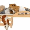 Small Animal BWOGUE | Bwogue Wooden Guinea Pig Bed With Stairs And Mat, Washable Soft Fleece Small Animal Bed Guinea Pig Platform Bed For Hamsters Dwarf Rabbits Chinchilla Squirrel Hedgehog Habitat