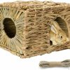 Small Animal Tfwadmx | Tfwadmx 2 Pack Rabbit Grass House - Natural Hand Woven Seagrass Play Hay Bed, Collapsible Hideaway Hut Toy For Bunny Hamster Guinea Pig Chinchilla Ferret