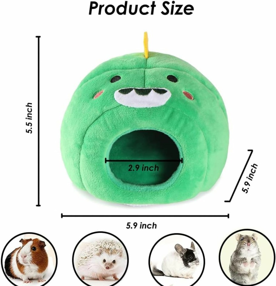 Small Animal PIXRIY | Pixriy Guinea Pig Cave Bed, Small Animal Washable Cage Accessories Pet Hideout Bed House Anti-Slip For Hamsters,Chinchilla And Hedgehogs (Bear)