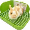 Small Animal Yuoaes | Sunshinebio Rabbit Litter Box Toilet For Small Animal Bunny Rabbits Guinea Pig Galesaur Ferrets Corner Litter Pan Potty Trainer With Stainless Steel Panel Small Pets Cage Toilet Bedding Box (Green)