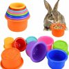 Small Animal CooShou | Cooshou Colorful Multi-Sized Stackable Cup Toys For Bunny Rabbit Gradient Nesting Toys For Small Animals Foraging Playing