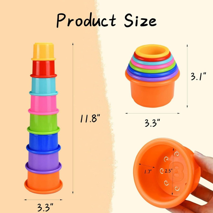 Small Animal CooShou | Cooshou Colorful Multi-Sized Stackable Cup Toys For Bunny Rabbit Gradient Nesting Toys For Small Animals Foraging Playing