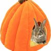 Small Animal ALI2 | Ali2 Halloween Rabbit Bed Pumpkin Bunny Bed Guinea Pig Bed Washable Rabbit House And Hideout Fleece Guinea Pig Hiding Hut For Rabbit Kitten Guinea Pigs Hamster Rats Chinchillas