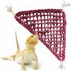 Small Animal MultiCute Pets | Bearded Dragon Hammock Large-Hand Woven,Colored Seagrass Reptile Hammock W/Suction Cups & Jute Rope-Bearded Dragon Bed-Bearded Dragon Accessories, Geckos, & More-Ideal Gift For Pet Lovers