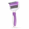 Small Animal Poodlie | 2 In 1 Pet Grooming Tool - Double Sided Deshedding Brush And Dematting Comb - Undercoat Rake For Dogs & Cats Removes Matted Fur, Tangles And Knots Safe & Gentle