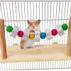 Small Animal Hamiledyi | Hamster Wood Ledge Platform With Lava Stone Block Chew Toys,Pet Cage Resting Wooden Shelf For Chinchilla Guinea Pig Gerbil Mouse Rat