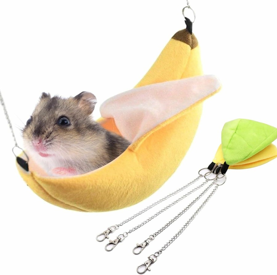 Small Animal CONSIO | Consio 2 Pieces Rat Hammock Banana Hamster Bed House Hammock - Warm Swing - Hanging Soft Bed Mat - For Hamster Parrot Squirrel Guinea Pig Chinchillas Playing And Sleeping