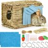 Small Animal matafat | Matafat Bunny Grass House,Hand Made Edible Natural Grass Hideaway Comfortable Playhouse For Rabbits, Guinea Pigs And Small Animals