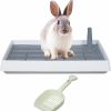 Small Animal Gtouse | Gtouse Guinea Pig Large Litter Box For Cage, Guinea Pig Litter Pan With Grid, Rabbit Large Litter Box With Dustpan Rabbit Litter Pan For Rats, Ferret, Bunny, Medium And Small Animals, 22X18X3 Inches