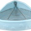 Small Animal VILLCASE | Villcase Large Rabbit Litter Box, Pet Ceramic Toilet Small Animal Litter Cage Potty Trainer Corner Box Bigger Pets Pan Fanshaped For Adult Guinea Pigs/Chinchilla/Ferret/Galesaur/Bunny (Blue)