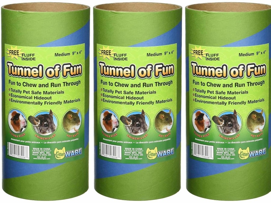 Small Animal Ware Manufacturing | (3 Pack) Ware Manufacturing Tunnels Of Fun Small Pet Hideaway, Medium