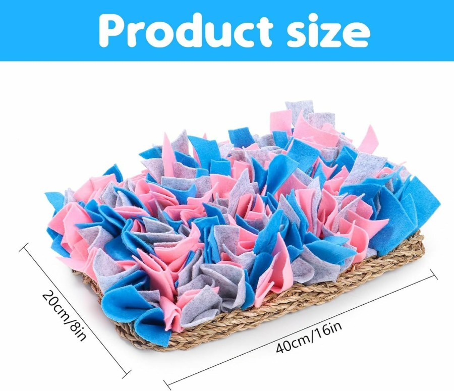 Small Animal VCZONE | Vczone 12\" X 8\" Rabbit Seagrass Snuffle Mat , Pure Hand-Woven Felt Cloth Pet Foraging Mat, Enrichment Toy Bed Activity Mat For Rabbits, Bunny, Guinea Pigs, Ferrets, Chinchillas, Small Animals (12*8In)