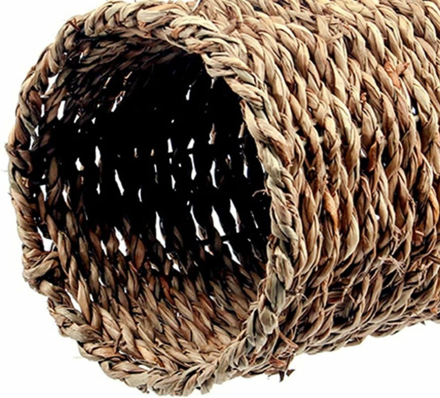 Small Animal Ipetboom | Ipetboom 2Pcs Hanging Tunnel For Hamster Small Animals Hamster Straw Tunnel Hideaway Grass Tunnel Toys Hamster Hand Woven Hammock Hanging Nest For Rats,Ferrets, Guinea Pig, Chinchilla