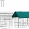 Small Animal PawHut | Pawhut 73\" Small Animal Playpen, Pet Playpen Yard Fence For Rabbits, Chicken, Chinchillas With Roof For Indoor & Outdoor, Green