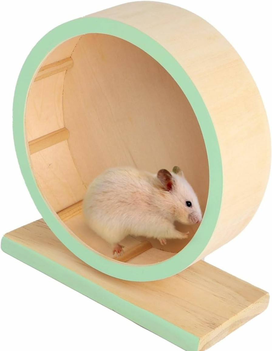 Small Animal PAWISE | Pawise Silent Hamster Wooden Running Wheel 8 Inch Exercise Wheel Toy Cage Accessories