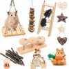 Small Animal SMANGY | Smangy Hamster Toys 12Pcs, Guinea Pig Toys, Wooden Hamster Accessories For Cage, Guinea Pig Chew Toys, Chinchilla Toys And Apple Wood Sticks Molar Teeth Care For Dwarf Hamsters, Gerbil, Rabbit, Bunny