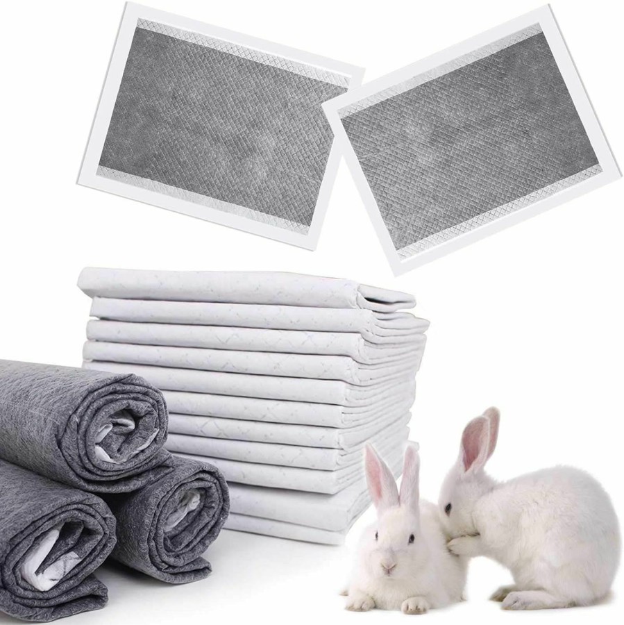 Small Animal kathson | Kathson Rabbit Pee Pads Disposable Cage Liners 50Pcs All-Absorb Black Carbon Odor-Control Bunny Training Accessories With Quick-Dry Surface For Puppy Guinea Pig Kitten Hedgehog Small Animals