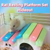 Small Animal Hamiledyi | Hamster Platform With Ladder,Wooden House Hut Hideout Swing Rat Playground Activity Set With Climbing Ladders Play Toys For Mouse,Gerbil, Small Animals