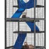 Small Animal HABUTWAY | Habutway 50''H Metal Small Animal Cages, Rolling Chinchilla Cage With Removable Ramps, Lagre Critter Nation Cage For Chinchillas/Guinea Pigs/Rabbit, Ferret Cages With Hammock & 5 Tiers, Black