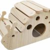 Small Animal Sirvarni | Sirvarni Hamster Hideouts Cages Toys Accessories Hamster Houses And Habitats Wooden Hides Huts Snail Shape For Dwarf Gerbils And Mouse Mice Rat Other Small Animals Etc.