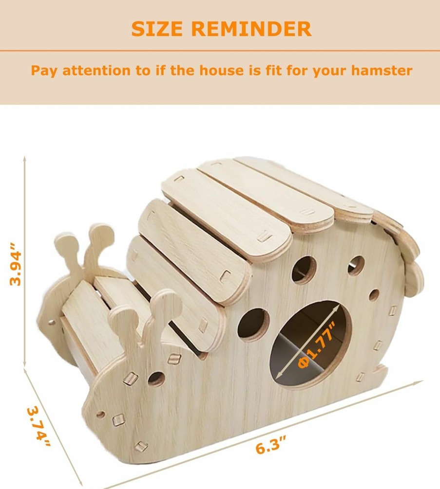 Small Animal Sirvarni | Sirvarni Hamster Hideouts Cages Toys Accessories Hamster Houses And Habitats Wooden Hides Huts Snail Shape For Dwarf Gerbils And Mouse Mice Rat Other Small Animals Etc.