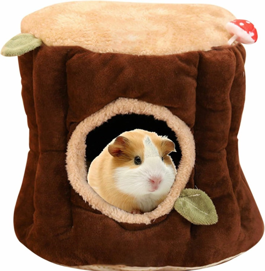 Small Animal Yfdkeey | Small Guinea Pig Bed With 2 Hook, 7.48*7.09'' Young Guinea Pig Hideout Hamster Bed Rabbit House, Washable Warm Sleeping House For Small Pet, Ferret, Chinchilla, Bunnies| Winter & All Seasons