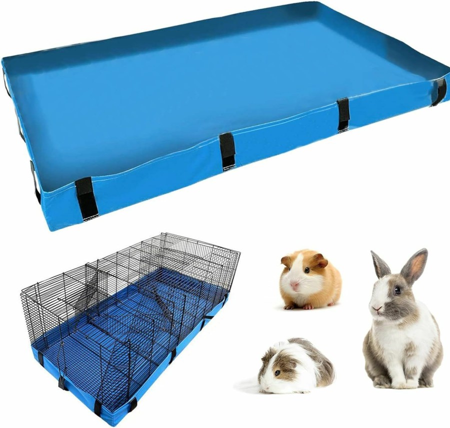 Small Animal BNOSDM | Bnosdm Guinea Pig Cage Liner, Small Animals Washable Bedding 47\"X 24\" Canvas Bottom Pet Cage Accessories For Hamsters Rabbits Hedgehogs Ferrets (Blue)