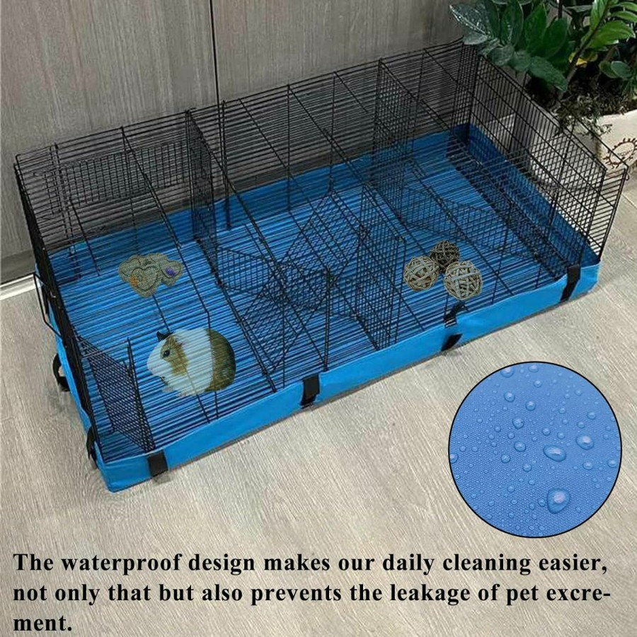 Small Animal BNOSDM | Bnosdm Guinea Pig Cage Liner, Small Animals Washable Bedding 47\"X 24\" Canvas Bottom Pet Cage Accessories For Hamsters Rabbits Hedgehogs Ferrets (Blue)