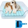 Small Animal Tfwadmx | Tfwadmx Transparent Rabbit Litter Box Large Guinea Pig Potty Training Litter Box Small Animal Corner Litter Bedding Box Pan Toilet For Ferret,Chinchilla,Galesaur(Blue)