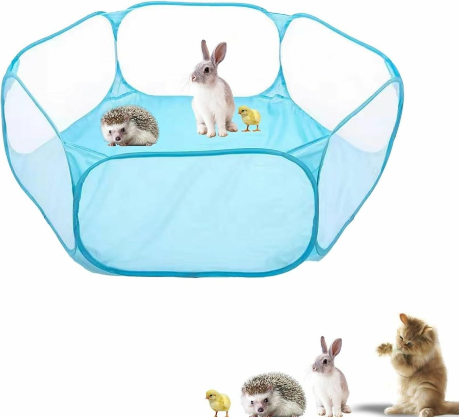 Small Animal Sheldamy | Small Animals Playpen, Portable Pop-Up Open Interactive Pet Tent, Indoor Outdoor Fence For Rabbits, Guinea Pig, Hamster, Chinchillas, Kittens, Puppies