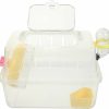 Small Animal POPETPOP | Popetpop Hamster Cage Clear Tub Compact Hamster Bath Basin Travel Hamster Case Small Carry Case Hamster Travel Carrier Hamster Carrier Hamster Carrying Take Abs Guinea Pig