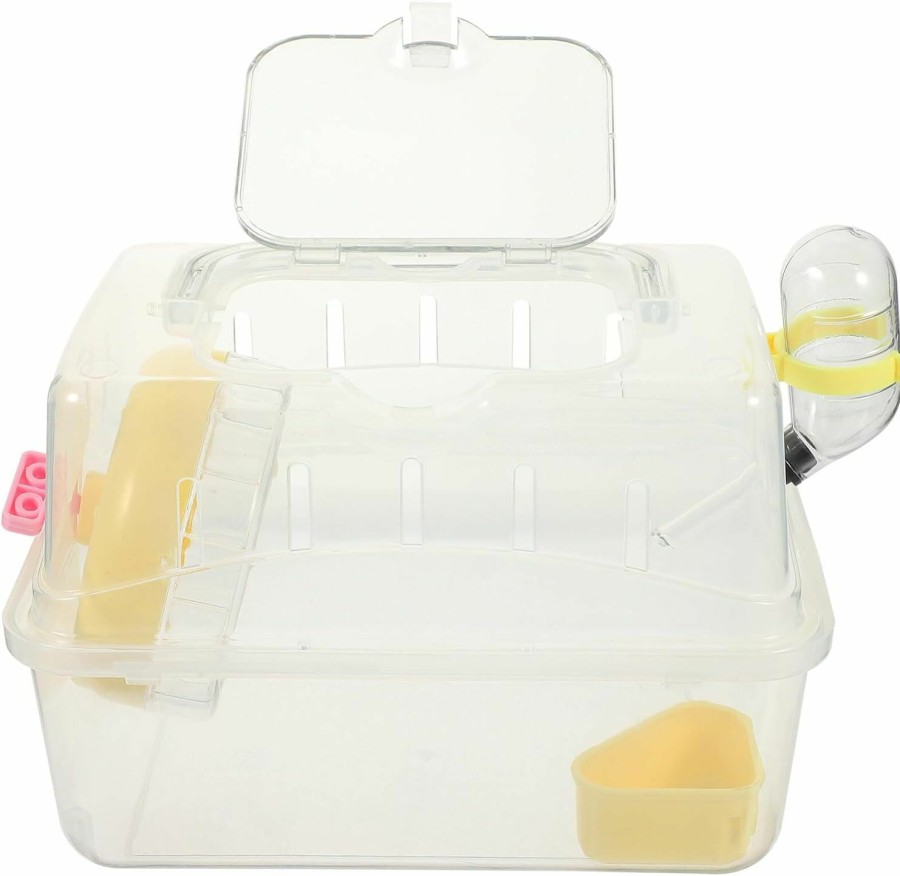 Small Animal POPETPOP | Popetpop Hamster Cage Clear Tub Compact Hamster Bath Basin Travel Hamster Case Small Carry Case Hamster Travel Carrier Hamster Carrier Hamster Carrying Take Abs Guinea Pig