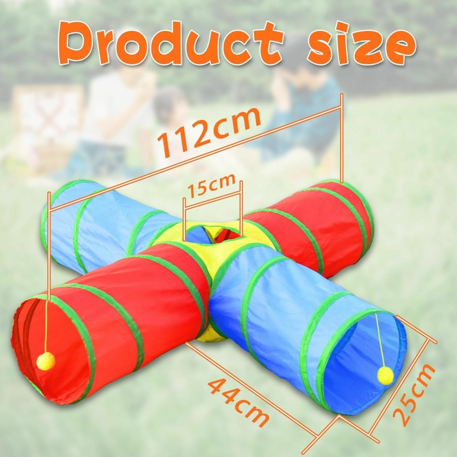 Small Animal AFYHH | Afyhh Guinea-Pig Rabbit Tunnel Toys - Collapsible 4 Way Rabbit Guinea Pig Bunny Tunnel Tube Accessories Hideaway House Beds For Small Animals Hides Running Hiding