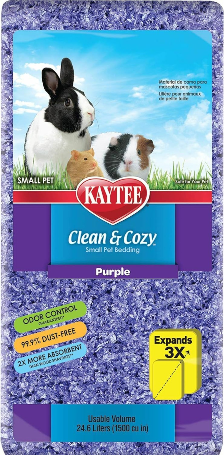 Small Animal Kaytee | Kaytee Clean & Cozy Purple Bedding For Guinea Pigs, Rabbits, Hamsters, Gerbils And Chinchillas, 24.6 Liter