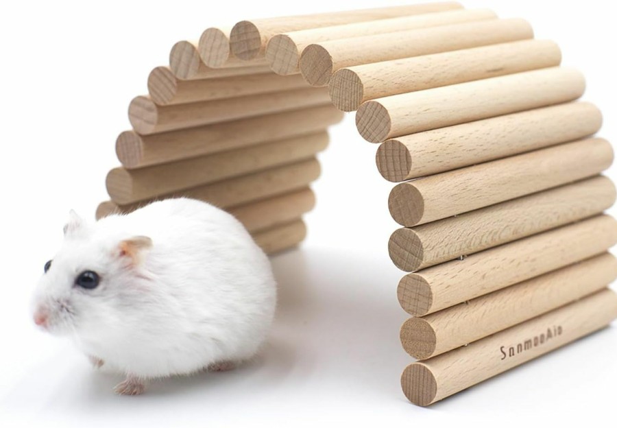 Small Animal SanmooAio | Sanmooaio Hamster Ladder,Rat Wooden Bridge For Climbing For Hamsters/Gguinea Pig/Hedgehogs/Gliders/Bird/Rats/Mice And Other Small Animals,Medium