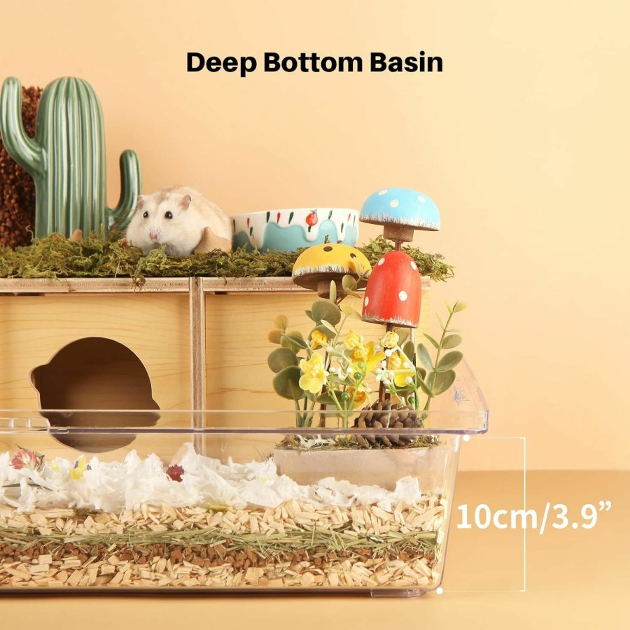 Small Animal BUCATSTATE | Bucatstate Hamster Cages And Habitats Small Animal Cage With Accessories Rat Cage Mouse Cage Basic Cage For Syrian Hamster Gerbils (19.7\" L*13\" W* 13.4\" H)