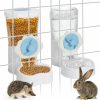 Small Animal OFFKITSLY | 2 Pack Hanging Automatic Pet Food Water Dispenser, Auto Rabbit Feeder And Water Dispenser Set For Cage, Food And Water Bowl For Cat Bunny Chinchilla Hedgehog Guinea Pig Ferret Cage Accessories