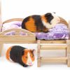 Small Animal Mezchi | Mezchi Wood Guinea Pig Bed With Soft Fleece Mat And Stairs, Small Sleeping Rabbit Habitat, Wooden Pet Bed For Hamsters Chinchilla, Bunny