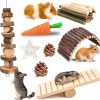 Small Animal Grddaef | Grddaef Hamster Toys, Rabbit Chew Toys Guinea Pig Enrichment Toys Cage Accessories For Chinchilla Gerbils Rats Bunny Squirrels