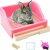 Small Animal Hamiledyi | Hamiledyi 14 Pcs Rabbit Litter Box With Drawer Urinal Pad Pet Toilet Cage Trainer Corner Potty Cleaner Broom Brush Dustpan For Guinea Pigs Chinchilla Ferret Bunny Hedgehog Small Animals(Blue)