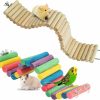 Small Animal Hamiledyi | Hamster Bridge Suspension Ladder Rat Rainbow Long Bridge Wooden Climbing Ladder Bridge Chew Toys For Dwarf Syrian Hamster Mice Mouse Gerbils(2 Pcs)