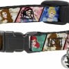 Small Animal Buckle-Down | Buckle-Down Breakaway Cat Collar - Disney Princess Poses/Castle Blocks - 1/2\" Wide - Fits 9-15\" Neck - Large