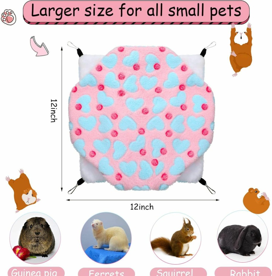 Small Animal Boao | 2 Pieces Rat Hammock And Guinea Pigs Soft Blankets Set Ferret Hanging Hammock Small Animal Hammock Guinea Pig Accessories Hamster Mats For Rat Ferret Guinea Pig Squirrel Small Pet(Pink)