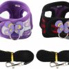 Small Animal LIZEALUCKY | Lizealucky Pack Of 2 Small Pet Harness With Bowknot And Bell Decor, No Pull Comfort Padded Vest Guinea Pig Striped Harness And Leash Set For Ferret, Rats, Iguana, Hamster, Bearded Dragon (S)