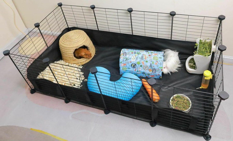 Small Animal Generic | Eiiel Guinea Pig Cages For 2, With Waterproof Plastic Bottom Liner, 8 Square Feet Small Animal House,Hutch Indoor Habitat Cage,Playpen For Small Pet, Bunny, Turtle,