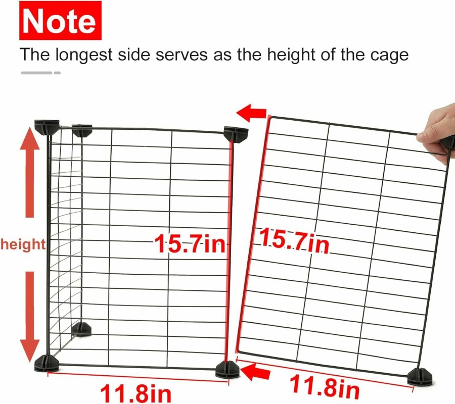 Small Animal Generic | Eiiel Guinea Pig Cages For 2, With Waterproof Plastic Bottom Liner, 8 Square Feet Small Animal House,Hutch Indoor Habitat Cage,Playpen For Small Pet, Bunny, Turtle,